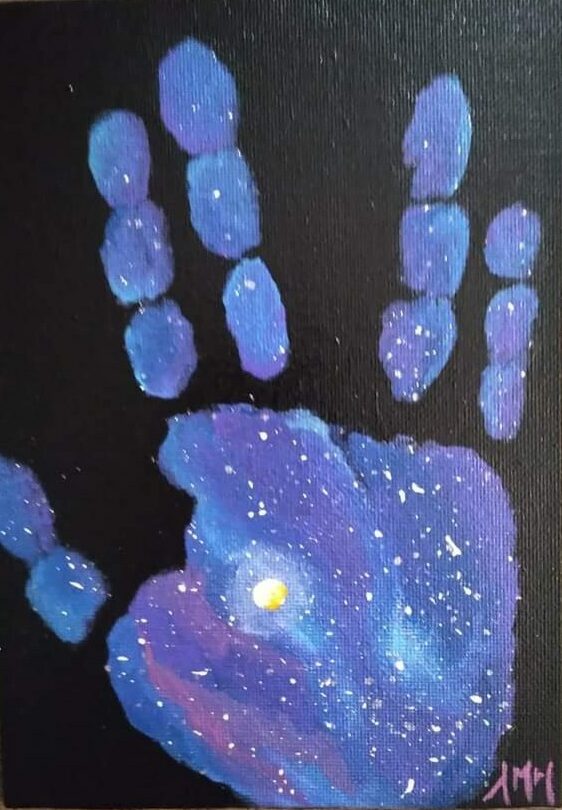 LLAP live long and prosper galaxy acrylic painting hand painting planet